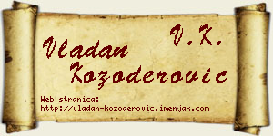 Vladan Kozoderović vizit kartica